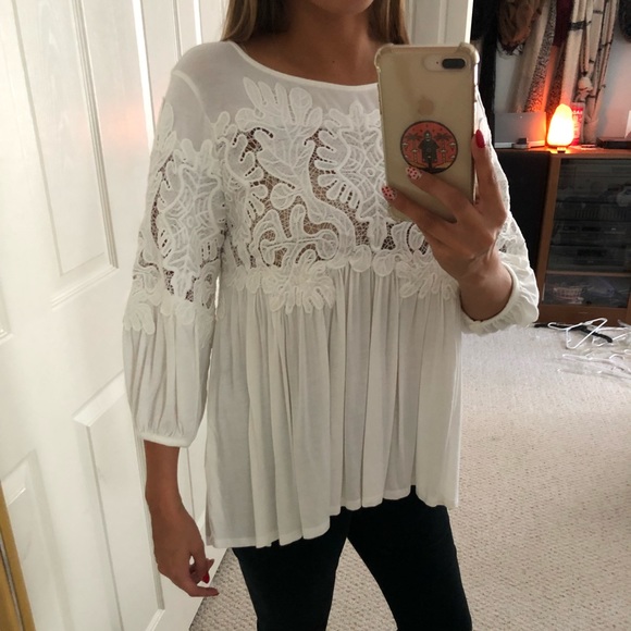 *SOLD* 
Anthropologie Lacy Peasant Blouse - Picture 2 of 4